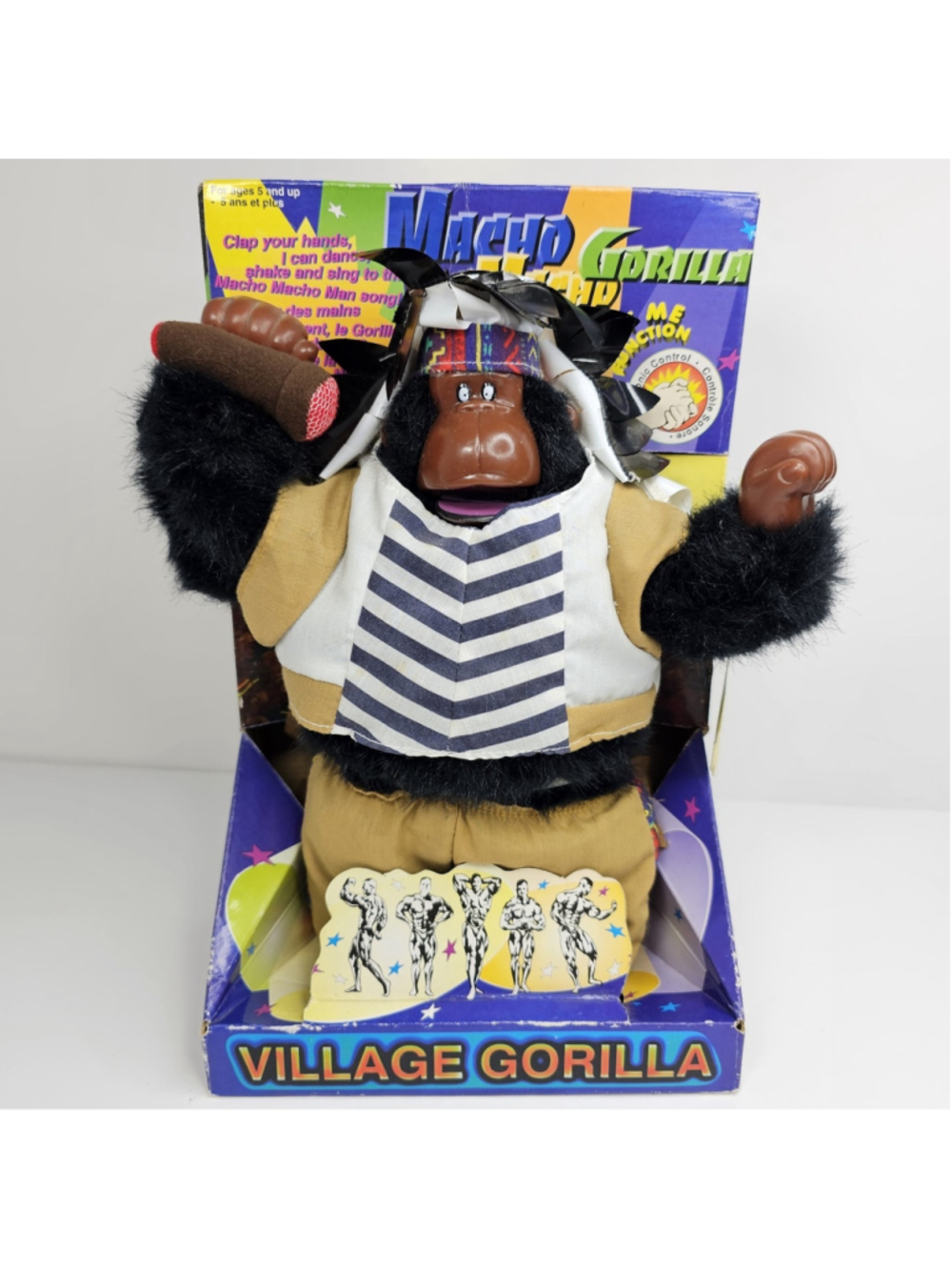 Vintage Village Gorilla Sailor Macho Motion Animated Toy In Box, Not Working